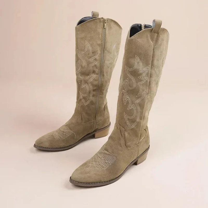 Dames Lange Western Laarzen | Cowboystijl Kniehoge Laarzen