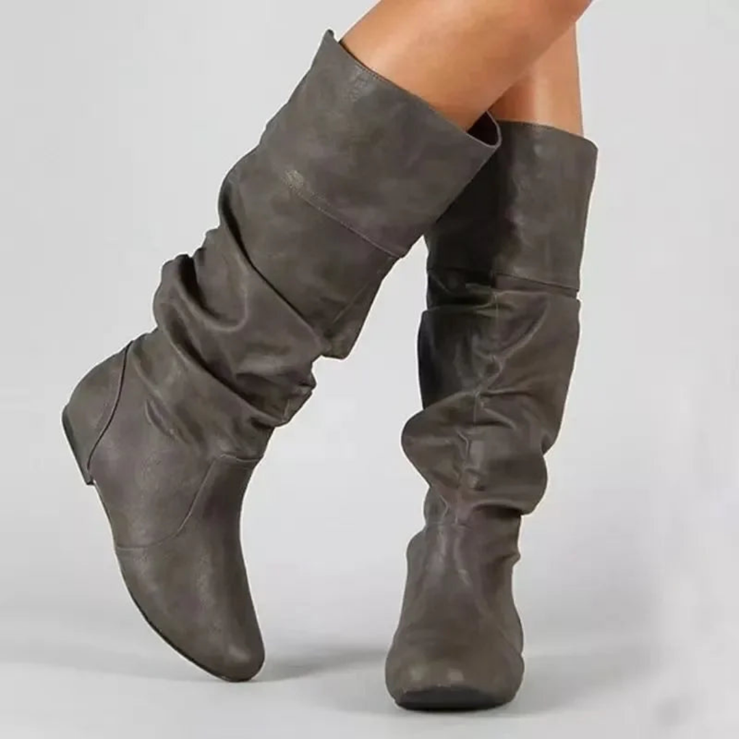 Dames Slouchy Kniehoge Laarzen | Platte Comfortabele Winterlaarzen
