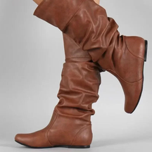 Dames Slouchy Kniehoge Laarzen | Platte Comfortabele Winterlaarzen