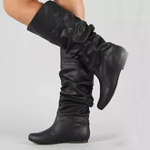 Dames Slouchy Kniehoge Laarzen | Platte Comfortabele Winterlaarzen