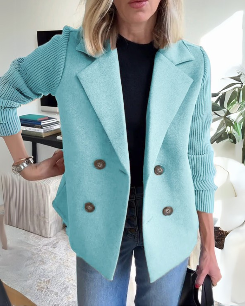 Dames Getailleerde Casual Blazer | Gebreide Mouwen