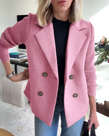 Dames Getailleerde Casual Blazer | Gebreide Mouwen