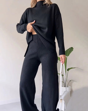 Dames Relaxte Chique Tweedelige Set | Comfortabele Gebreide Outfit