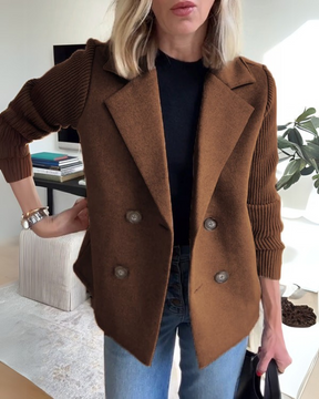 Dames Getailleerde Casual Blazer | Gebreide Mouwen