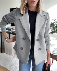 Dames Getailleerde Casual Blazer | Gebreide Mouwen