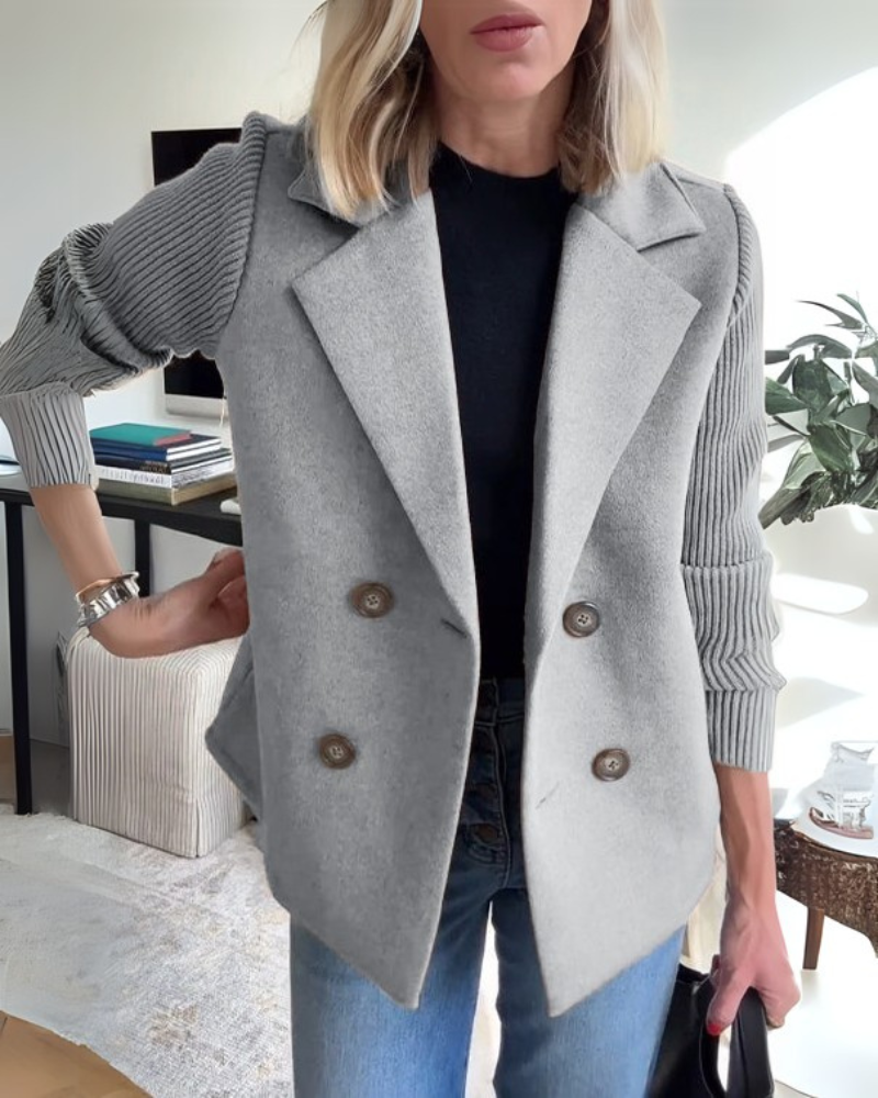 Dames Getailleerde Casual Blazer | Gebreide Mouwen