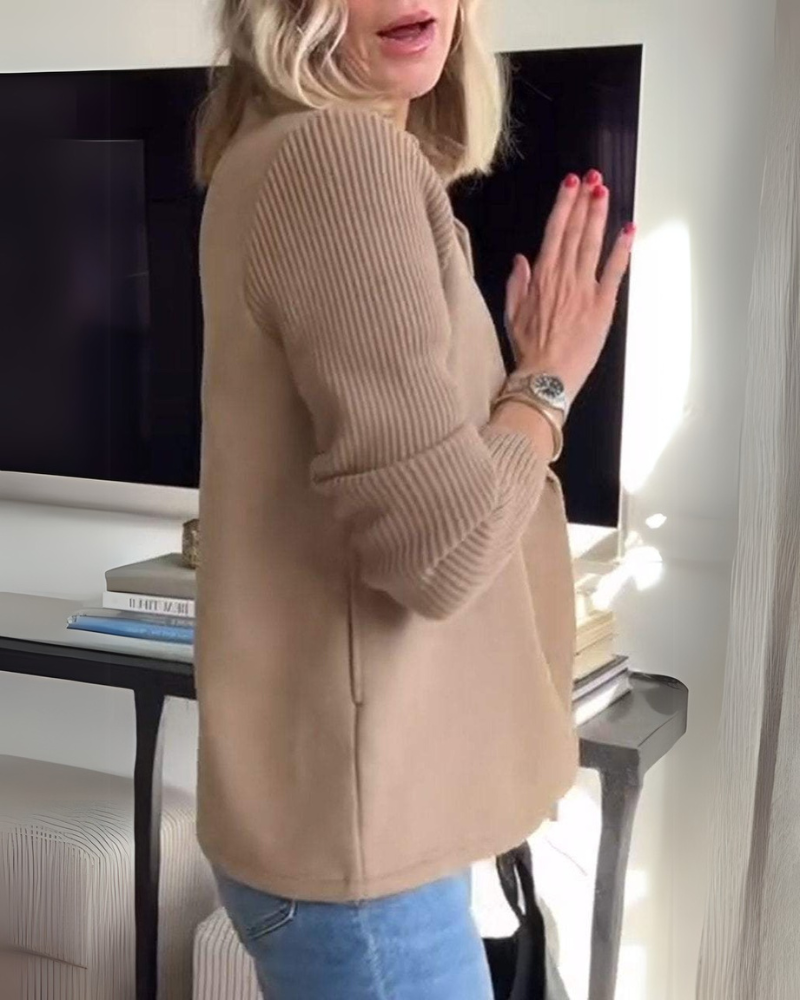 Dames Getailleerde Casual Blazer | Gebreide Mouwen