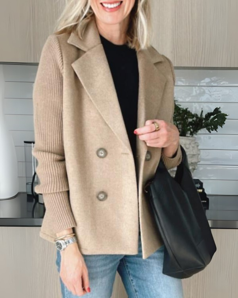 Dames Getailleerde Casual Blazer | Gebreide Mouwen