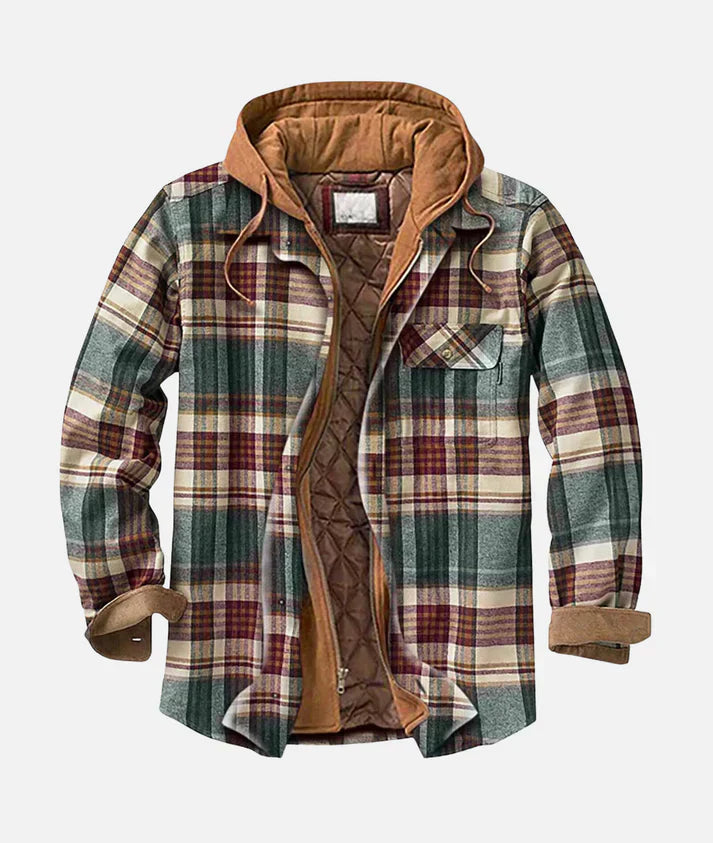 Heren Vintage Patchwork Ruit Jas | Warm en Stijlvol