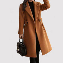 Dames Elegante Getailleerde Lange Jas | Tijdloze Stijl
