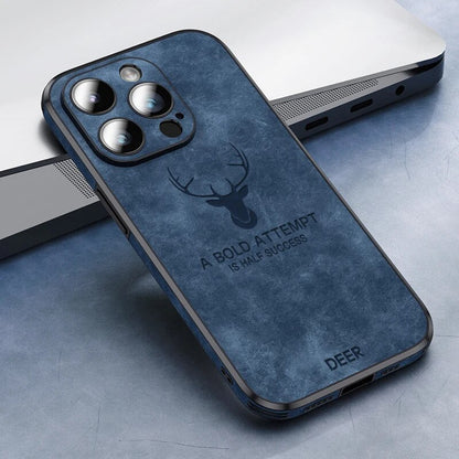 Deer - Luxe Leren iPhone Hoesje met Stijlvol Design en Schokbestendige Bescherming