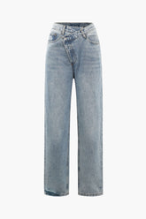 Sophie - Trendy High-Waist Jeans met Asymmetrische Sluiting