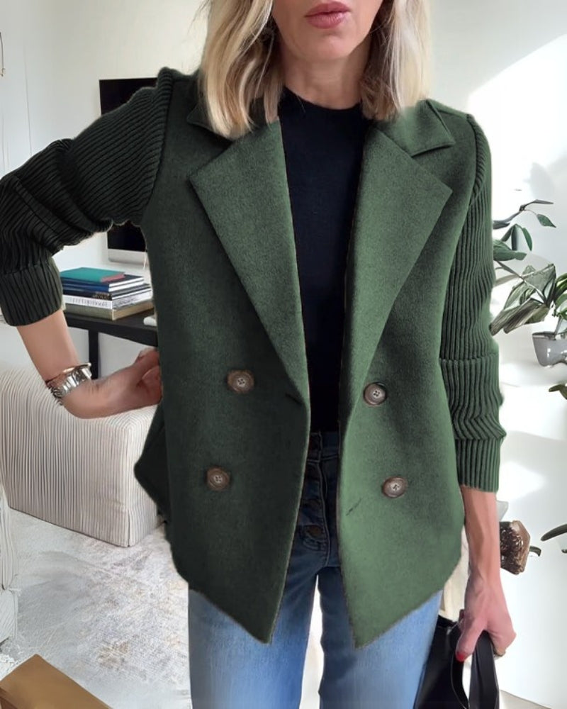 Dames Getailleerde Casual Blazer | Gebreide Mouwen