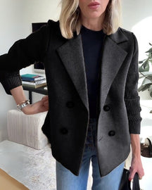 Dames Getailleerde Casual Blazer | Gebreide Mouwen