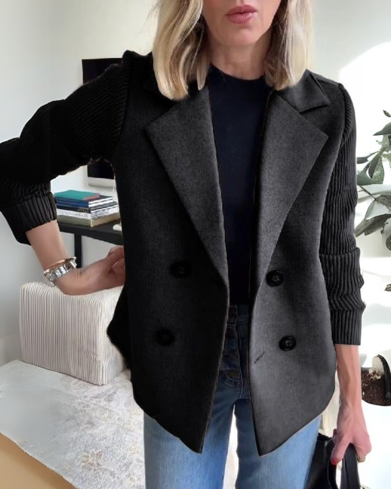 Dames Getailleerde Casual Blazer | Gebreide Mouwen