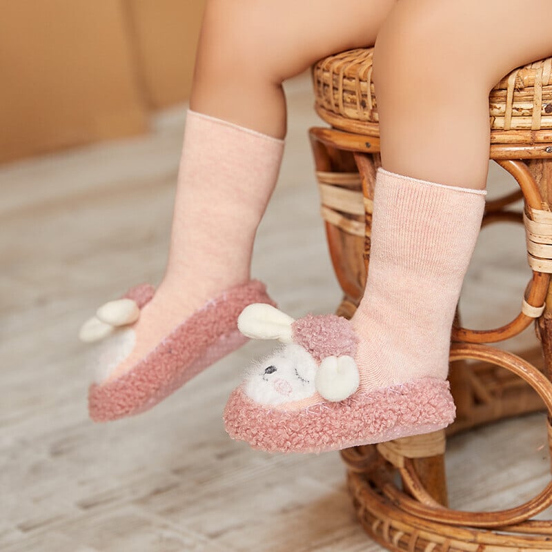 BunnyFeet - Warme Babyslofjes met Schattig Dierenontwerp en Antislip Zolen