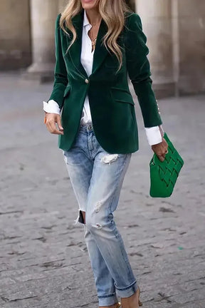 Dames Stijlvolle Blazer Met Gouden Knopen | Stijl en comfort