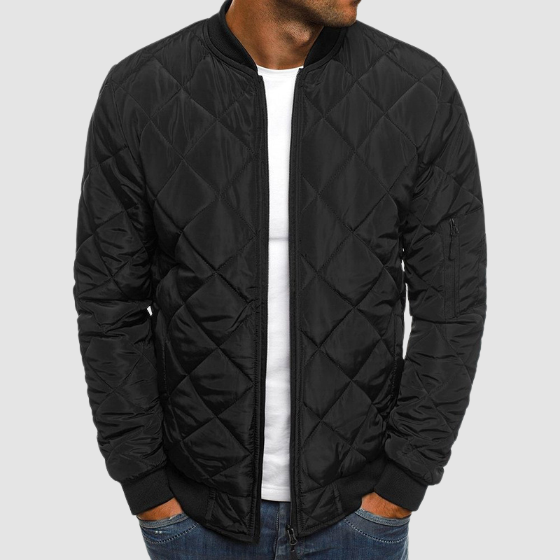 Heren Diamant Stiksel Slim Fit Jack | Rits met Mouwzak