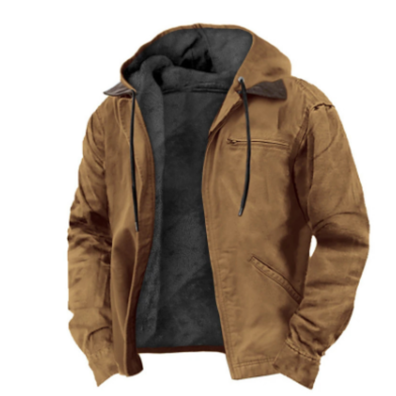 Heren Dikke Gevoerde Winterjas met Capuchon | Comfortabele Warme Jas met Rits