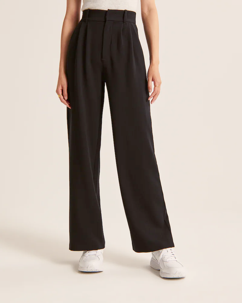 Stijlvolle Hoge Taille Wijde Broek | Verfijnde Afwerking