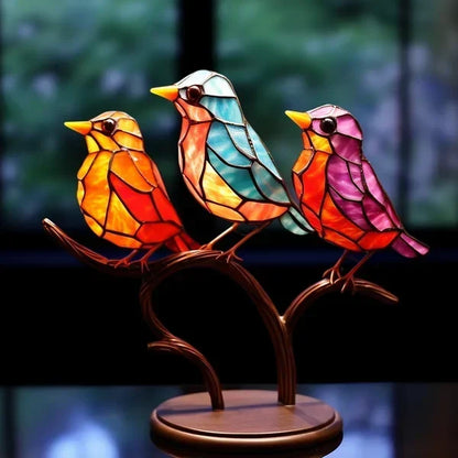 HomeDecor - Luxe gekleurd glazen vogel decor