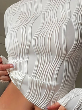 Elise - Elegante Gestructureerde Top met Lange Mouwen
