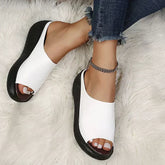 Anna - Comfortabele Leren Slippers met Sleehak
