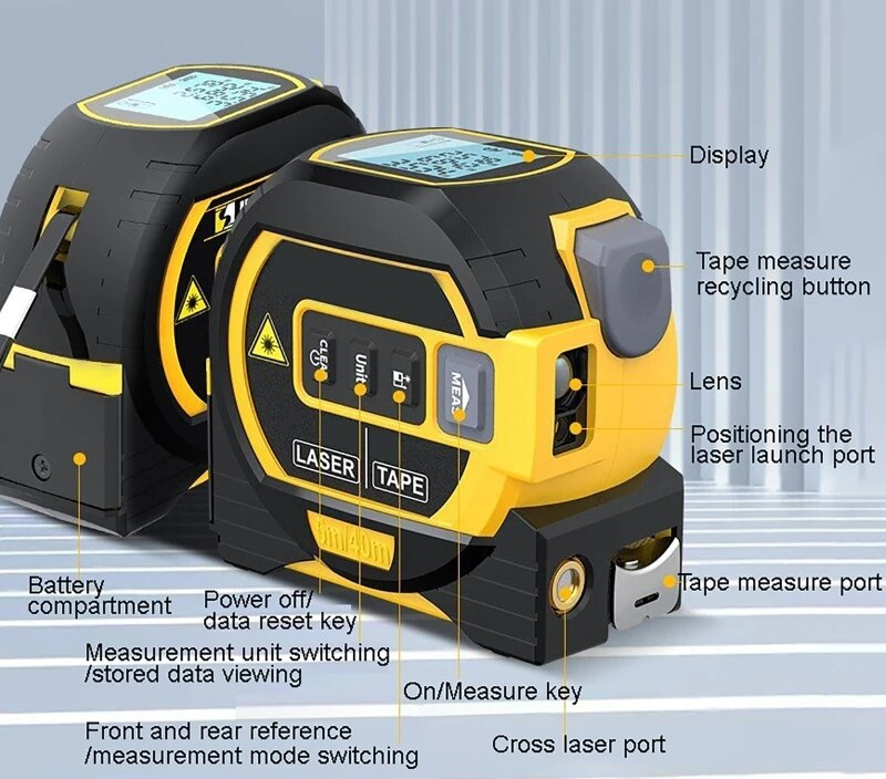 LaserMeasure - Laser meetlint met drie functies