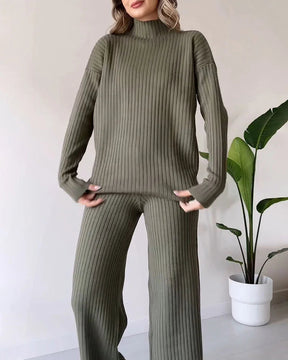 Dames Relaxte Chique Tweedelige Set | Comfortabele Gebreide Outfit