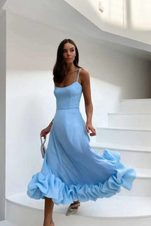 Sierra – Elegante Jurk met Fijne Bandjes en verfijnde Volants