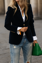 Dames Stijlvolle Blazer Met Gouden Knopen | Stijl en comfort
