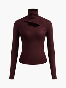 Sophie - Elegant langärmelig coltruitop in slinky-stijl