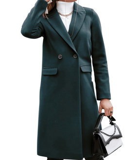 Dames Lange Enkelgeknoopte Overjas | Elegante Getailleerde Wintermantel