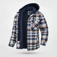 Heren Warme Gewatteerde Geruite Winterjas met Capuchon | Stijlvol Overshirt