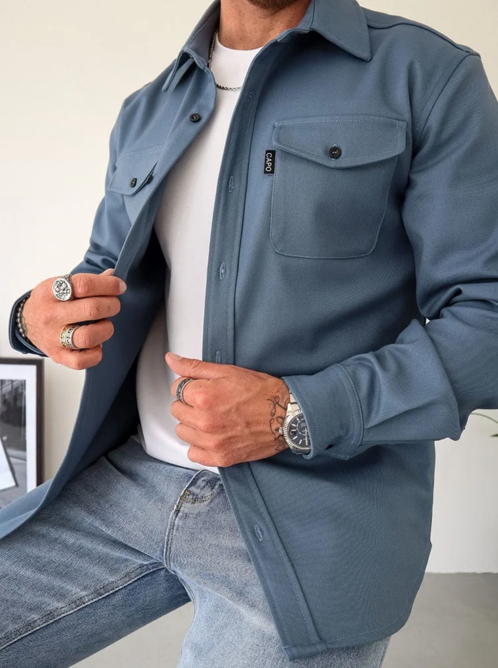 Arman - Heren Casual Knopen Shirt met Lange Mouwen