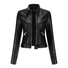 Dames Slim Fit Biker Jas | Met Zakken