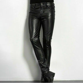 Max - Heren Slim-Fit Leren Broek