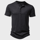 Léo - Elegant En Comfortabel Henley-T-Shirt, Getailleerde Snit