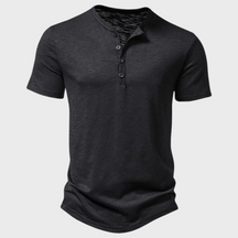 Léo - Elegant En Comfortabel Henley-T-Shirt, Getailleerde Snit