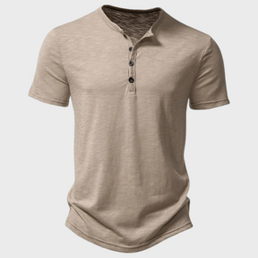 Léo - Elegant En Comfortabel Henley-T-Shirt, Getailleerde Snit