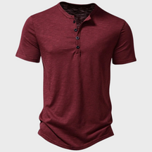 Léo - Elegant En Comfortabel Henley-T-Shirt, Getailleerde Snit