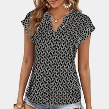 Nora - Modieuze Blouse met Print en V-Hals