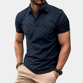 Matteo – Elegante Polo met subtiel Patroon, Nauwsluitende Pasvorm en Ademend