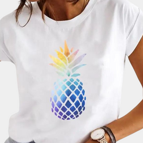 Adele – Casual T-shirt met hartjesprint, zacht en trendy