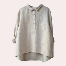 Ria – Oversized Linnen Blouse, Elegant en Ademend