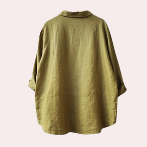 Ria – Oversized Linnen Blouse, Elegant en Ademend