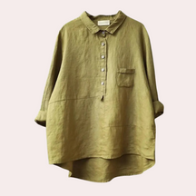 Ria – Oversized Linnen Blouse, Elegant en Ademend
