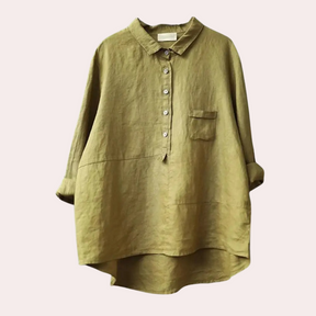 Ria – Oversized Linnen Blouse, Elegant en Ademend
