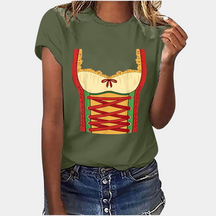 Amaya – T-shirt met Beiers Korsetprint, Nonchalante en unieke Pasvorm