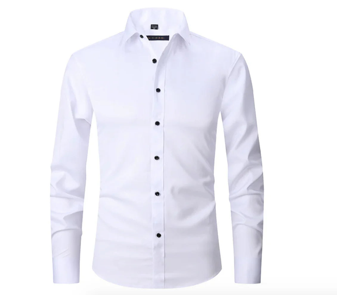 AetherWear - Non-Iron Elastisch Shirt met Lange Mouw